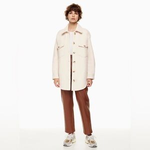 NWT Wilfred Aritzia The Ganna Ivory Shirt Jacket Light Birch Button Up Shacket